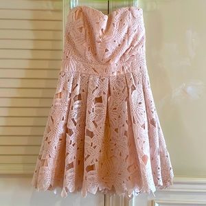 Papaya ladies strapless dress in peachy pink size medium